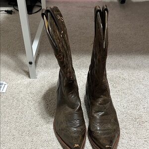 Tony Lama Brown Leather Heeled Boots